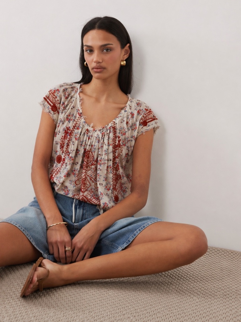 Embroidered Sleeveless Tunic